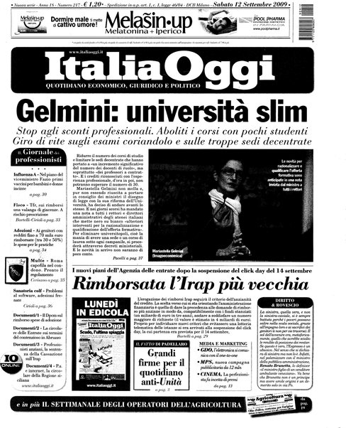 Italia oggi : quotidiano di economia finanza e politica